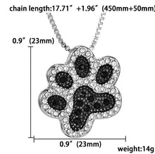 Silver Crystal Rhinestone Necklace Paw
