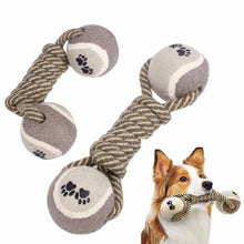 Dog Chew Toy Rope Dumbell with Tennis balls