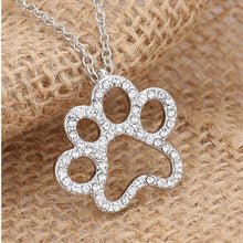 Silver Crystal Rhinestone Necklace Paw