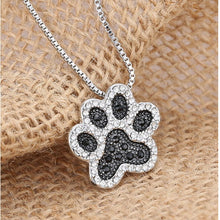 Silver Crystal Rhinestone Necklace Paw