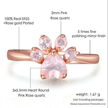 *LIMITED EDITION* Rose Quartz Paw Adjustable Ring